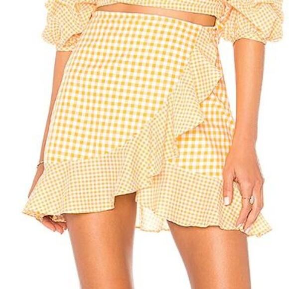 Lovers + Friends Dresses & Skirts - Lovers & Friends Women's Affection Ruffle Skirt in Tangerine Orange Gingham